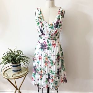 🌸 Pleated Chiffon Floral Dress 🌸